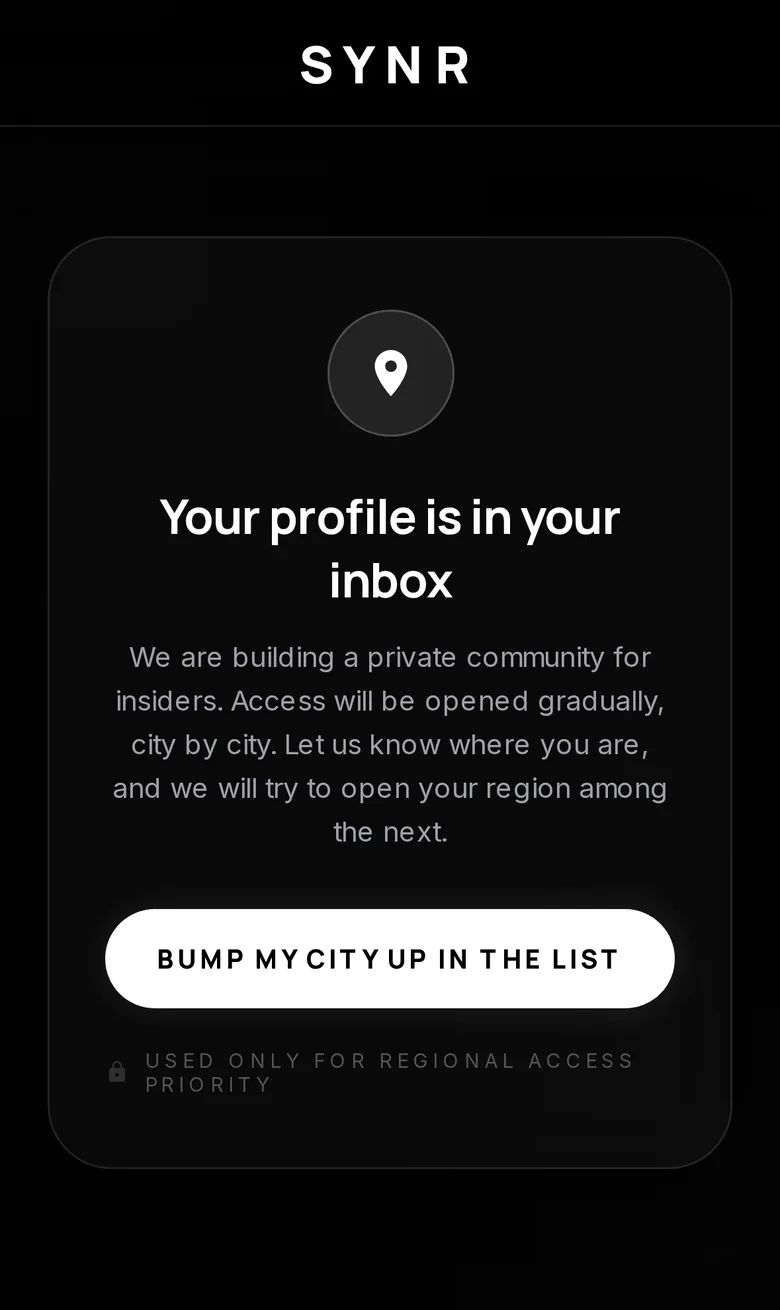 SYNR regional waitlist